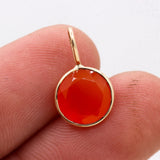 Natural Carnelian Gemstone Pendant 14k Yellow Gold