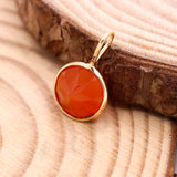 Natural Carnelian Gemstone Pendant 14k Yellow Gold