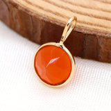 Natural Carnelian Gemstone Pendant 14k Yellow Gold