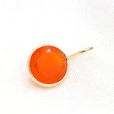 Natural Carnelian Gemstone Pendant 14k Yellow Gold