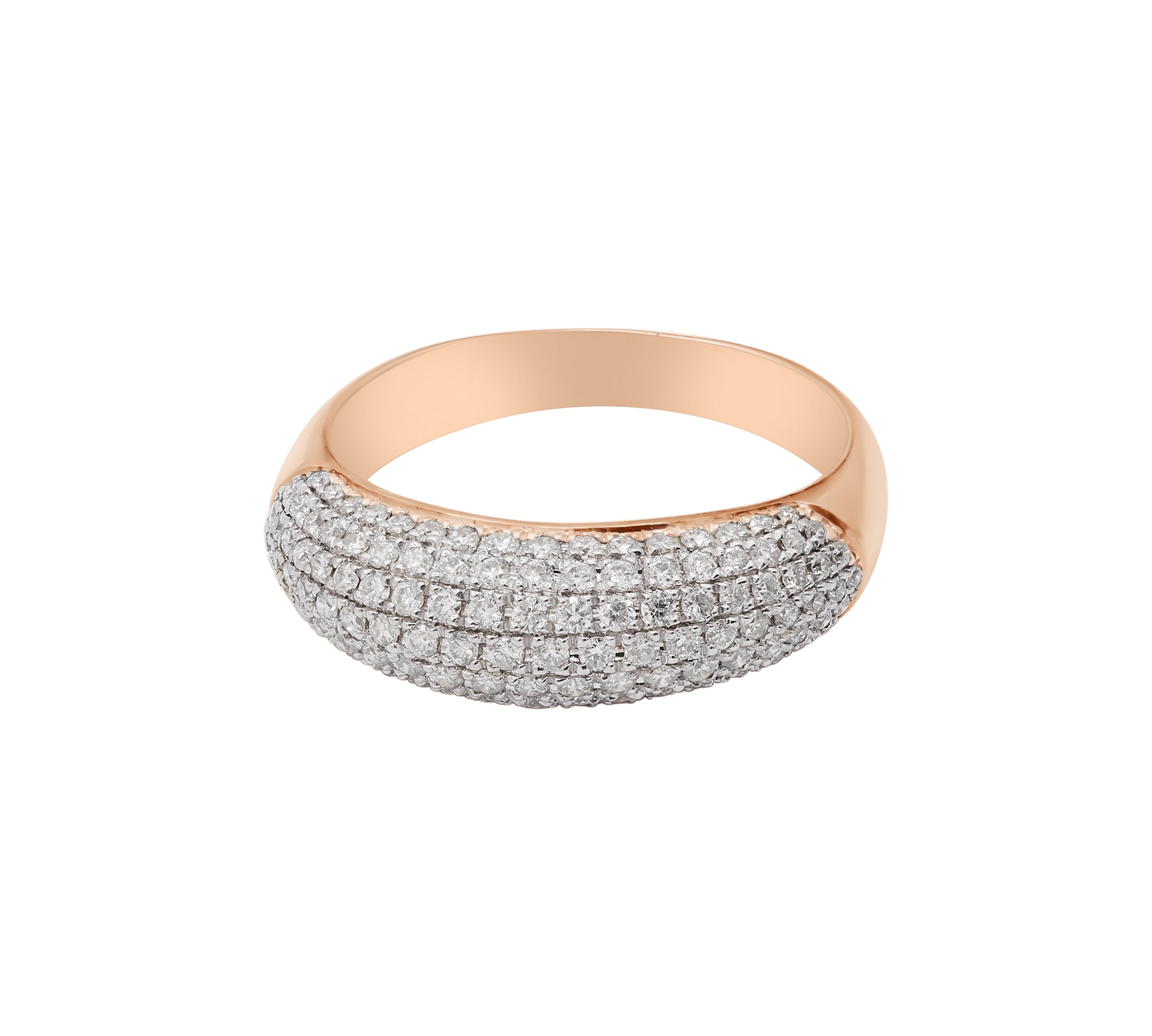 Luxurious Natural Diamond 18k Yellow Gold Engegement Unisex Ring