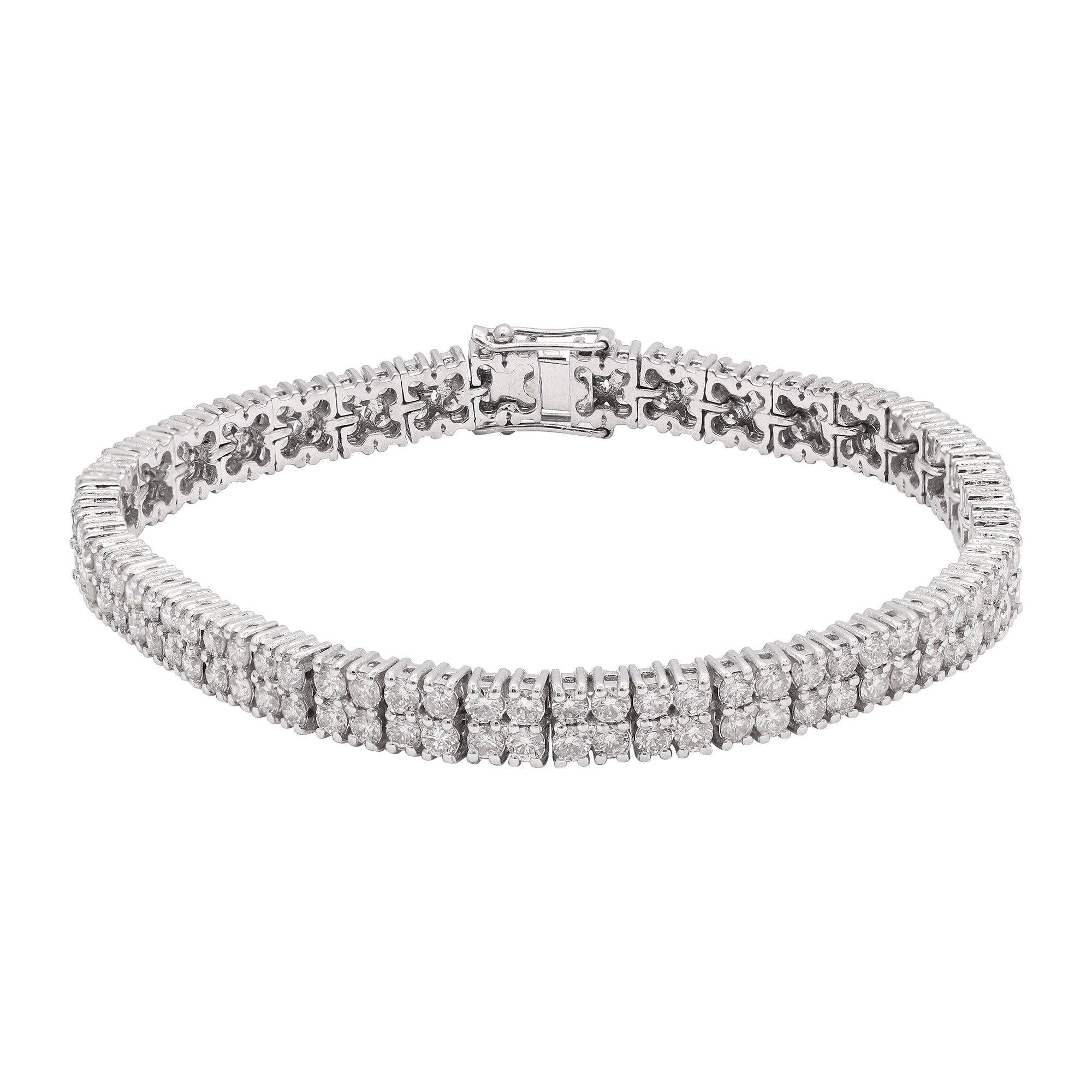 Love and Friendship Womens Diamond Bangle Bracelet 14K White Gold 1.1ct  Luxurman 803124