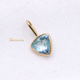 14k Yellow Gold Natural Blue Topaz Gemstone Pendant