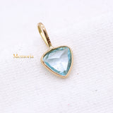 14k Yellow Gold Natural Blue Topaz Gemstone Pendant