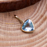 14k Yellow Gold Natural Blue Topaz Gemstone Pendant