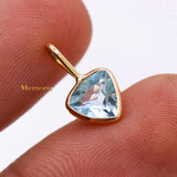 14k Yellow Gold Natural Blue Topaz Gemstone Pendant