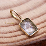 Natural Blue Topaz Gemstone 14k Yellow Gold Pendant