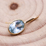 Natural Blue Topaz Gemstone 14k Yellow Gold Pendant