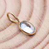 Natural Blue Topaz Gemstone 14k Yellow Gold Pendant