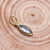 Natural Blue Topaz Gemstone 14k Yellow Gold Pendant