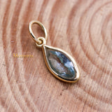 Natural Blue Topaz Gemstone 14k Yellow Gold Pendant