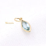 Natural Blue Topaz Gemstone 14k Yellow Gold Pendant