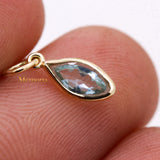 Natural Blue Topaz Gemstone 14k Yellow Gold Pendant