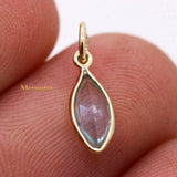 Natural Blue Topaz Gemstone 14k Yellow Gold Pendant