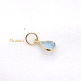 Natural Blue Topaz Gemstone 14k Yellow Gold Pendant