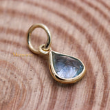 Natural Blue Topaz Gemstone 14k Yellow Gold Pendant