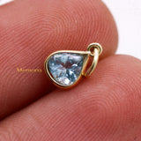 Natural Blue Topaz Gemstone 14k Yellow Gold Pendant