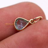 Natural Blue Topaz Gemstone 14k Yellow Gold Pendant