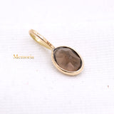 14k Yellow Gold Natural Smoky Quartz Gemstone Pendant