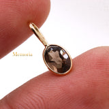 14k Yellow Gold Natural Smoky Quartz Gemstone Pendant