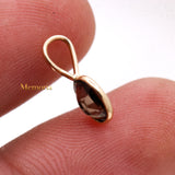 14k Yellow Gold Natural Smoky Quartz Gemstone Pendant