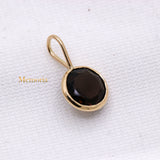 14k Yellow Gold Natural Smoky Quartz Gemstone Pendant