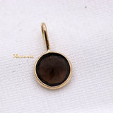 14k Yellow Gold Natural Smoky Quartz Gemstone Pendant