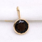 14k Yellow Gold Natural Smoky Quartz Gemstone Pendant