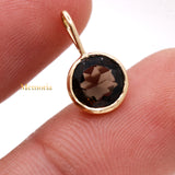 14k Yellow Gold Natural Smoky Quartz Gemstone Pendant