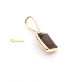 14k Yellow Gold Natural Smoky Quartz Gemstone Pendant