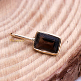 14k Yellow Gold Natural Smoky Quartz Gemstone Pendant