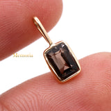 14k Yellow Gold Natural Smoky Quartz Gemstone Pendant