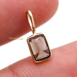 14k Yellow Gold Natural Smoky Quartz Gemstone Pendant