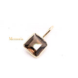 14k Yellow Gold Natural Smoky Quartz Gemstone Pendant