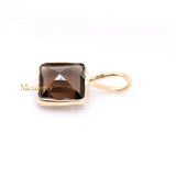 14k Yellow Gold Natural Smoky Quartz Gemstone Pendant