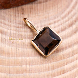 14k Yellow Gold Natural Smoky Quartz Gemstone Pendant