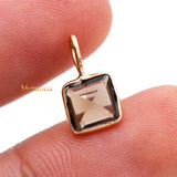 14k Yellow Gold Natural Smoky Quartz Gemstone Pendant