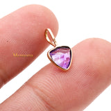 14k Yellow Gold Natural Amethyst Gemstone Pendant