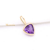 14k Yellow Gold Natural Amethyst Gemstone Pendant