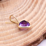 14k Yellow Gold Natural Amethyst Gemstone Pendant