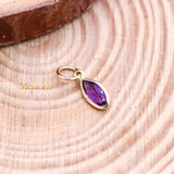 14k Yellow Gold Natural Amethyst Gemstone Pendant