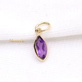 14k Yellow Gold Natural Amethyst Gemstone Pendant