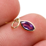 14k Yellow Gold Natural Amethyst Gemstone Pendant