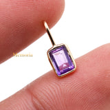 14k Yellow Gold Natural Amethyst Gemstone Pendant