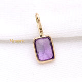 14k Yellow Gold Natural Amethyst Gemstone Pendant