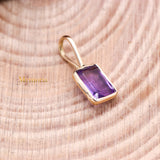 14k Yellow Gold Natural Amethyst Gemstone Pendant