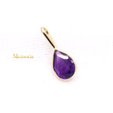 14k Yellow Gold Natural Amethyst Gemstone Pendant