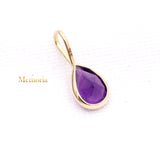 14k Yellow Gold Natural Amethyst Gemstone Pendant