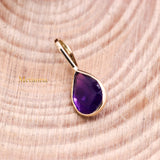 14k Yellow Gold Natural Amethyst Gemstone Pendant