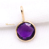 14k Yellow Gold Natural Amethyst Gemstone Pendant